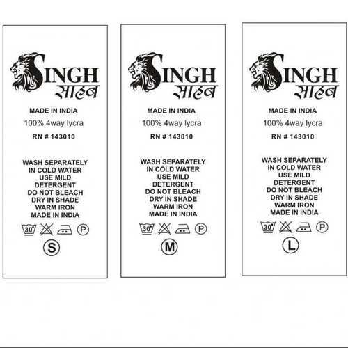 Printed Washcare Washing - Customized Glossy Rectangular Taffeta & Satin with Printed Patterns | Ideal for Branding in Garments