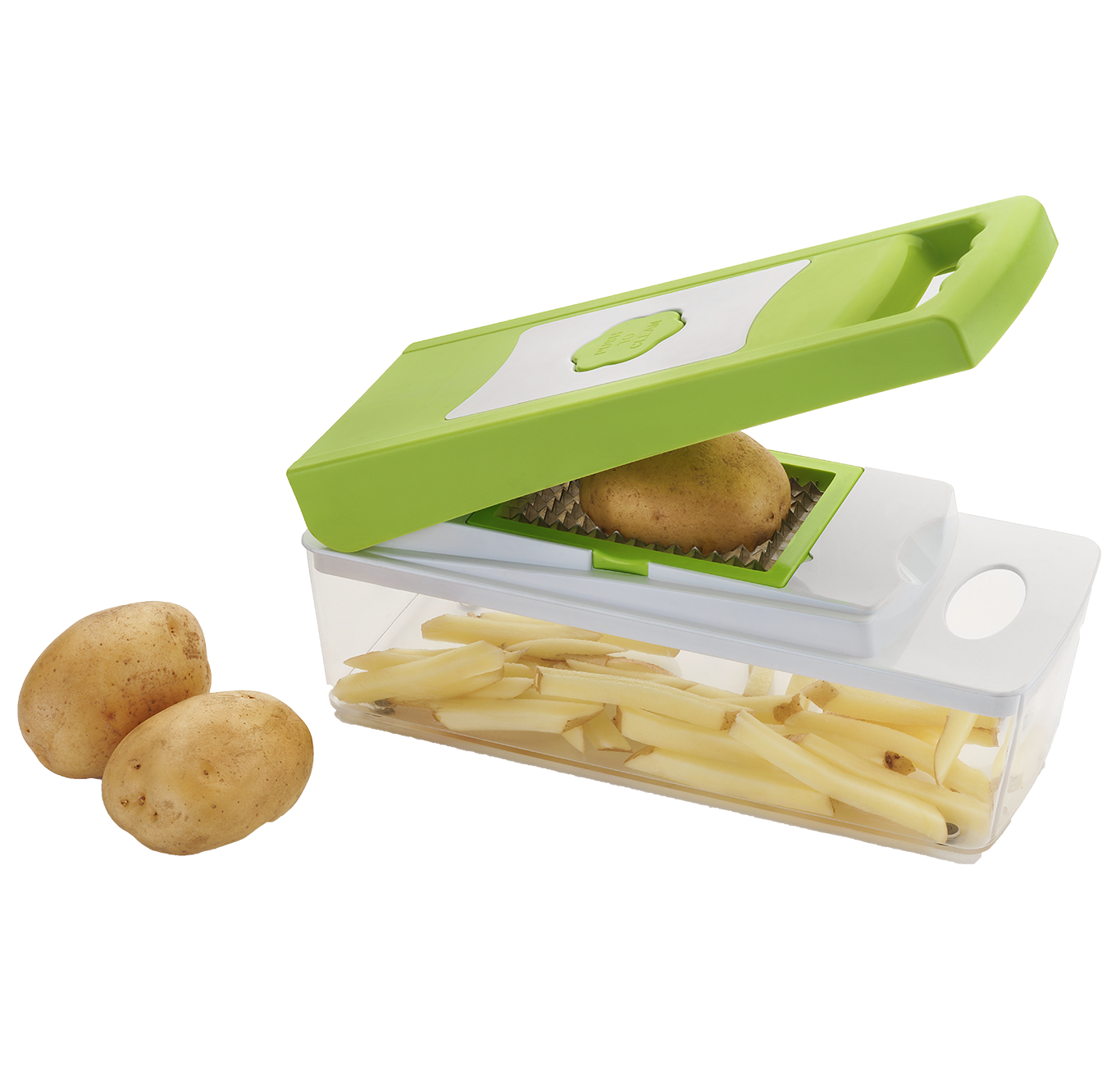 12 In One Chipser - Virgin Unbreakable Abs, Huge Poly-carbonate Container | Multi-utility Chopper Set For Cutting, Dicing, Grating, And Slicing