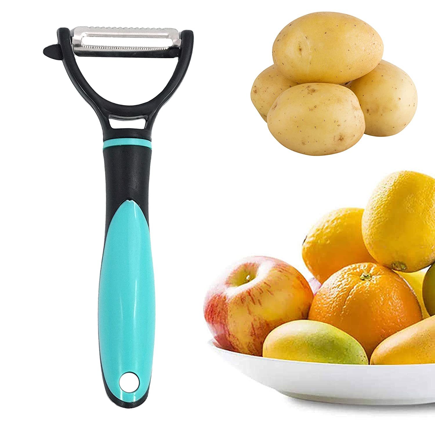 Vegetable Peeler - Plastic Body, Sharp Stainless Steel Blades For Effortless Peeling