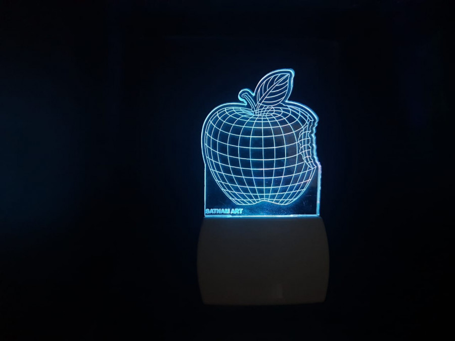 3d Acrylic Apple Night Lamp - Multicolor Design | Energy Saving Cute Aesthetic Ideal For Bedroom And Baby Room