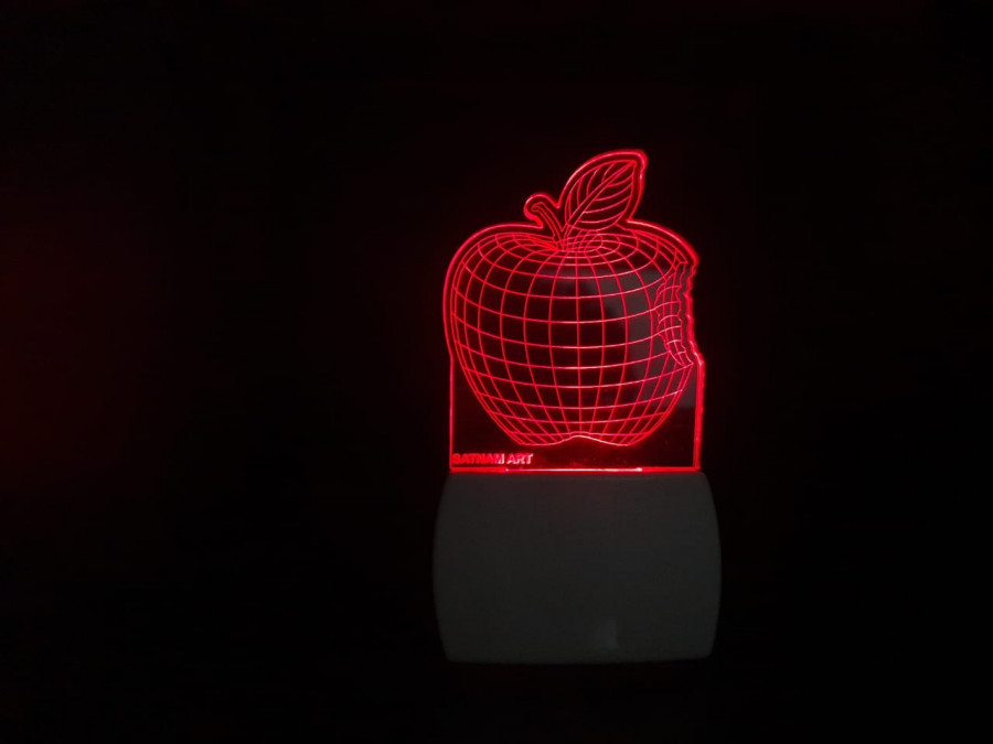 3d Acrylic Apple Night Lamp - Multicolor Design | Energy Saving Cute Aesthetic Ideal For Bedroom And Baby Room
