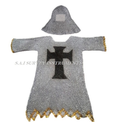 Steel Templar Chain-Mail Shirt With Hood