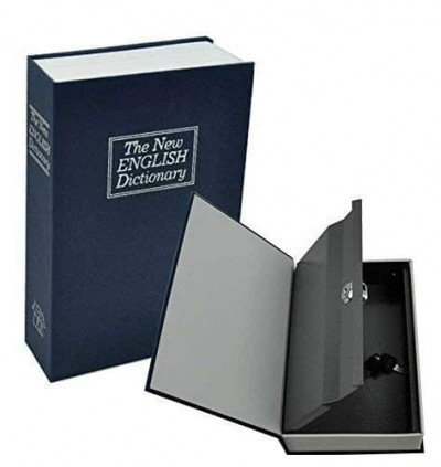 Book Safe - Soft Fiber Cover, Multi-color Design | Key Lock For Enhanced Security, Ideal For Hiding Valuables On Bookshelf