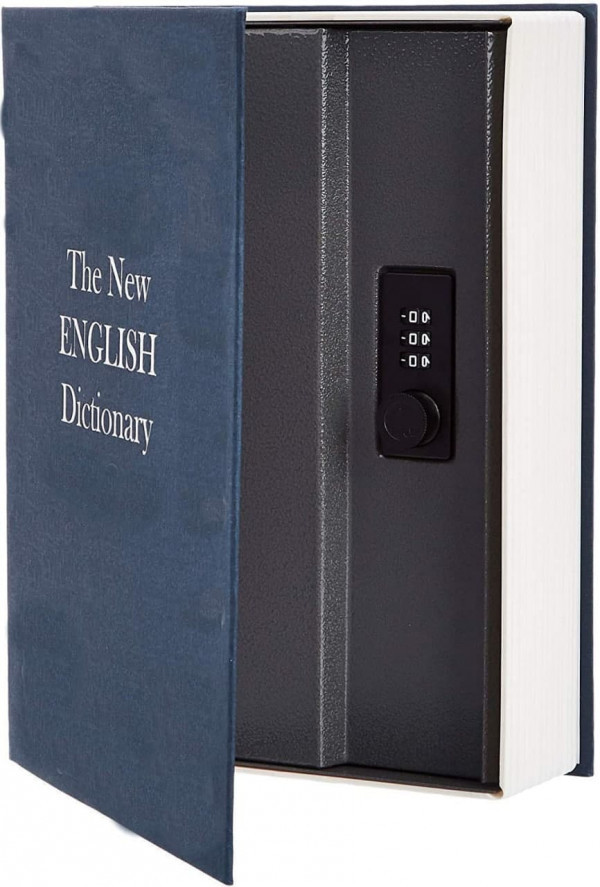 Book Safe - Soft Fiber Cover, Multi-color Design | Key Lock For Enhanced Security, Ideal For Hiding Valuables On Bookshelf