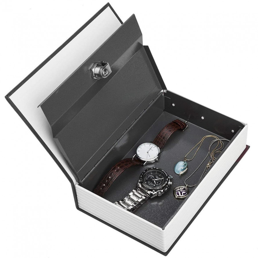 Book Safe - Soft Fiber Cover, Multi-color Design | Key Lock For Enhanced Security, Ideal For Hiding Valuables On Bookshelf