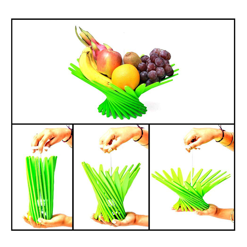 Fordable Fruit Basket - Plastic Material | Dual Functionality For Fresh Fruit Display And Decorative Centerpiece
