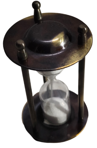 Antique Sand Timer - Metal, 2.5x1x2.5 inches, Black & White | Designed for Home & Office Decoration, Customizable Timing Options