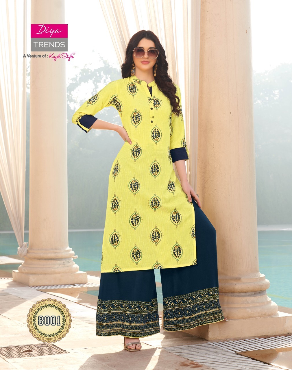 Dry Cleaning Biba's Vol 8 Designer Rayon Kurti With Plazzo & Pant Pair