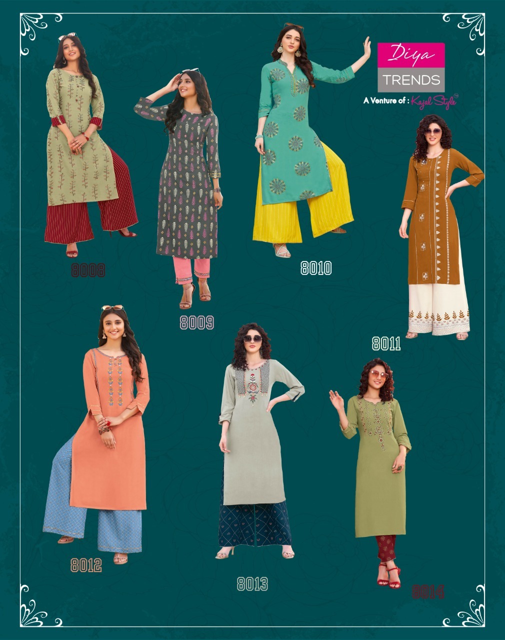 Dry Cleaning Biba's Vol 8 Designer Rayon Kurti With Plazzo & Pant Pair