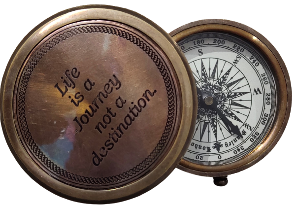 Golden Brown Antique Trifold Compass