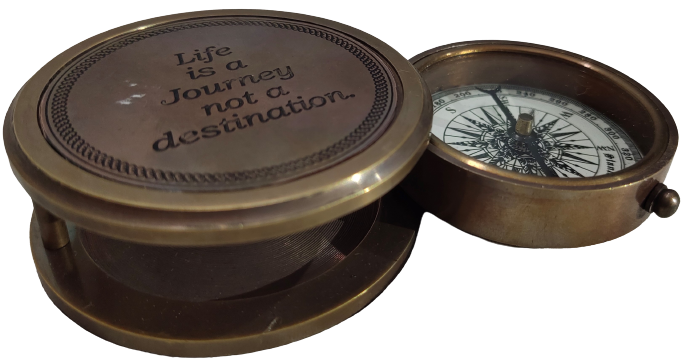 Golden Brown Antique Trifold Compass