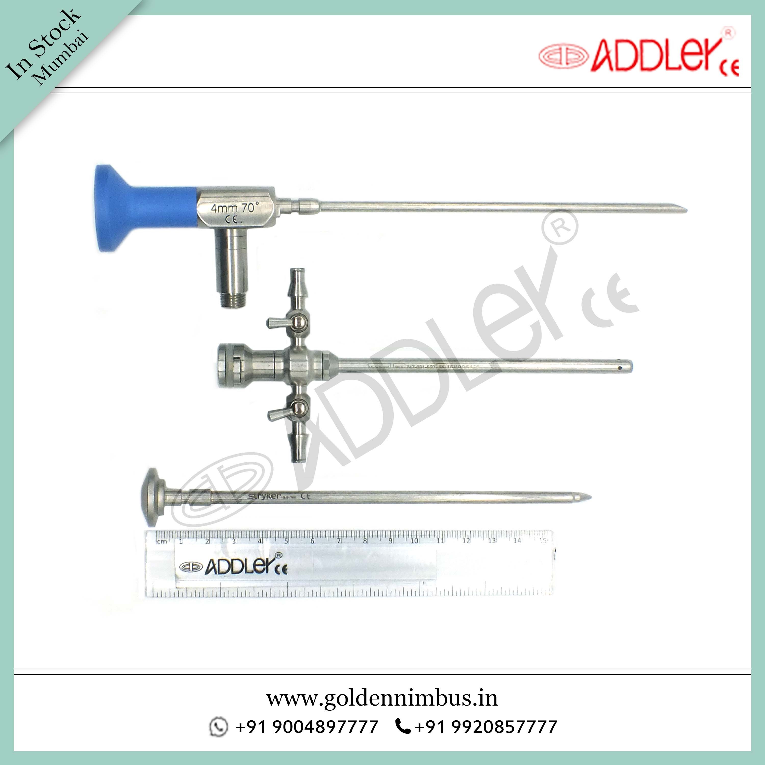 Stryker 4mm 70 Degree Arthroscope With Arthroscopy Sheath Application: Medical Healthcare