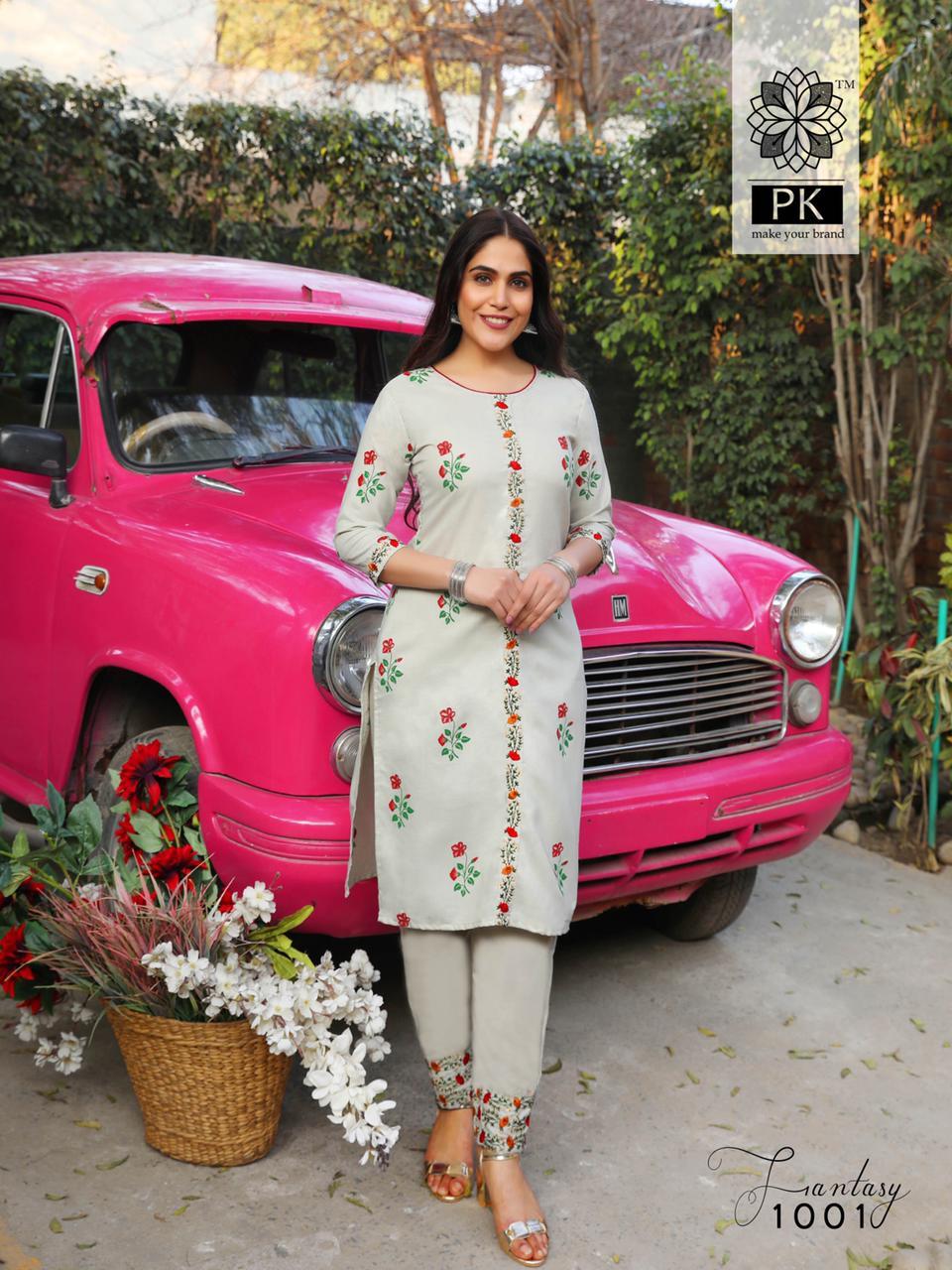 Fashion Fantasy Vol 1 - Heavy Cotton Print With Embroidery Work, S To 2xl Sizes, 5 Color Designs, Quick Dry And Washable Fabric