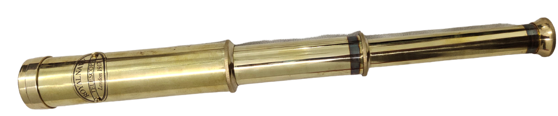 Gold Shine Brass Telescope - 12x1 Inches, Golden Finish | Decorative Piece Weighing 175 Gm, Ideal For Home Or Office Decor