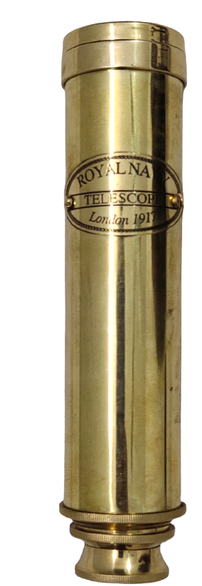 Gold Shine Brass Telescope - 12x1 Inches, Golden Finish | Decorative Piece Weighing 175 Gm, Ideal For Home Or Office Decor