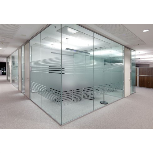 Meeting Room Partition - Steel & Glass, 1950(h)x1000(w)x1200(d)mm, Polished Surface, 18mm Thickness | Projector Facility Included