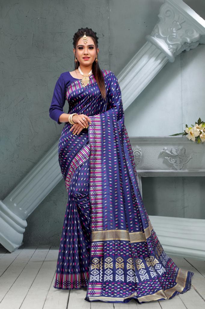 Saree - Soft Lichi Silk, Multi Color | Beautiful Rich Pallu & Jacquard Work For Traditional Occasions