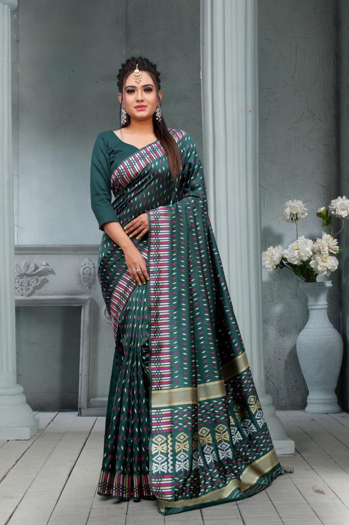 Saree - Soft Lichi Silk, Multi Color | Beautiful Rich Pallu & Jacquard Work For Traditional Occasions