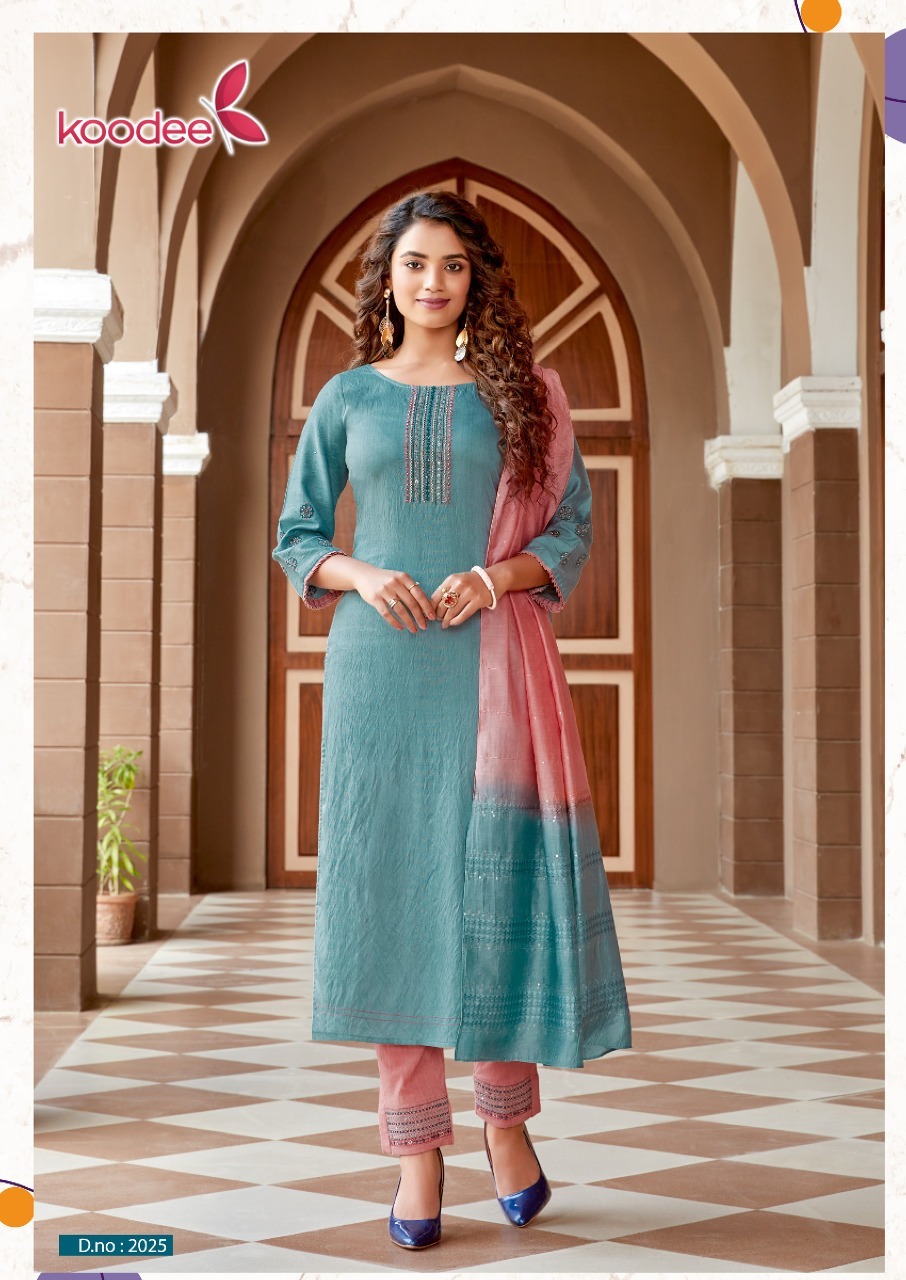 Dry Cleaning Saheli-6 Designer Pure Nylon Viscose With 3d Weaving Kurti Pant With Dupatta