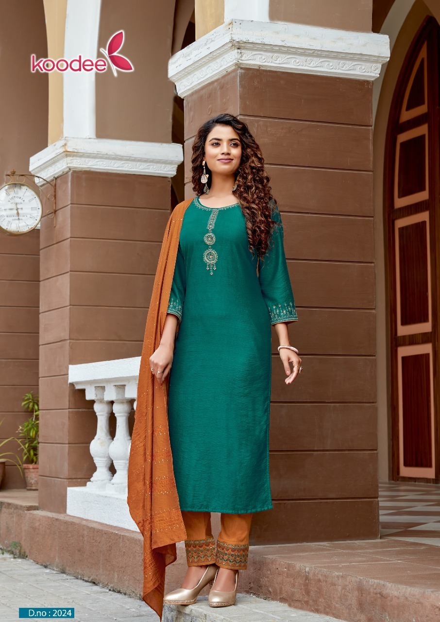 Dry Cleaning Saheli-6 Designer Pure Nylon Viscose With 3d Weaving Kurti Pant With Dupatta