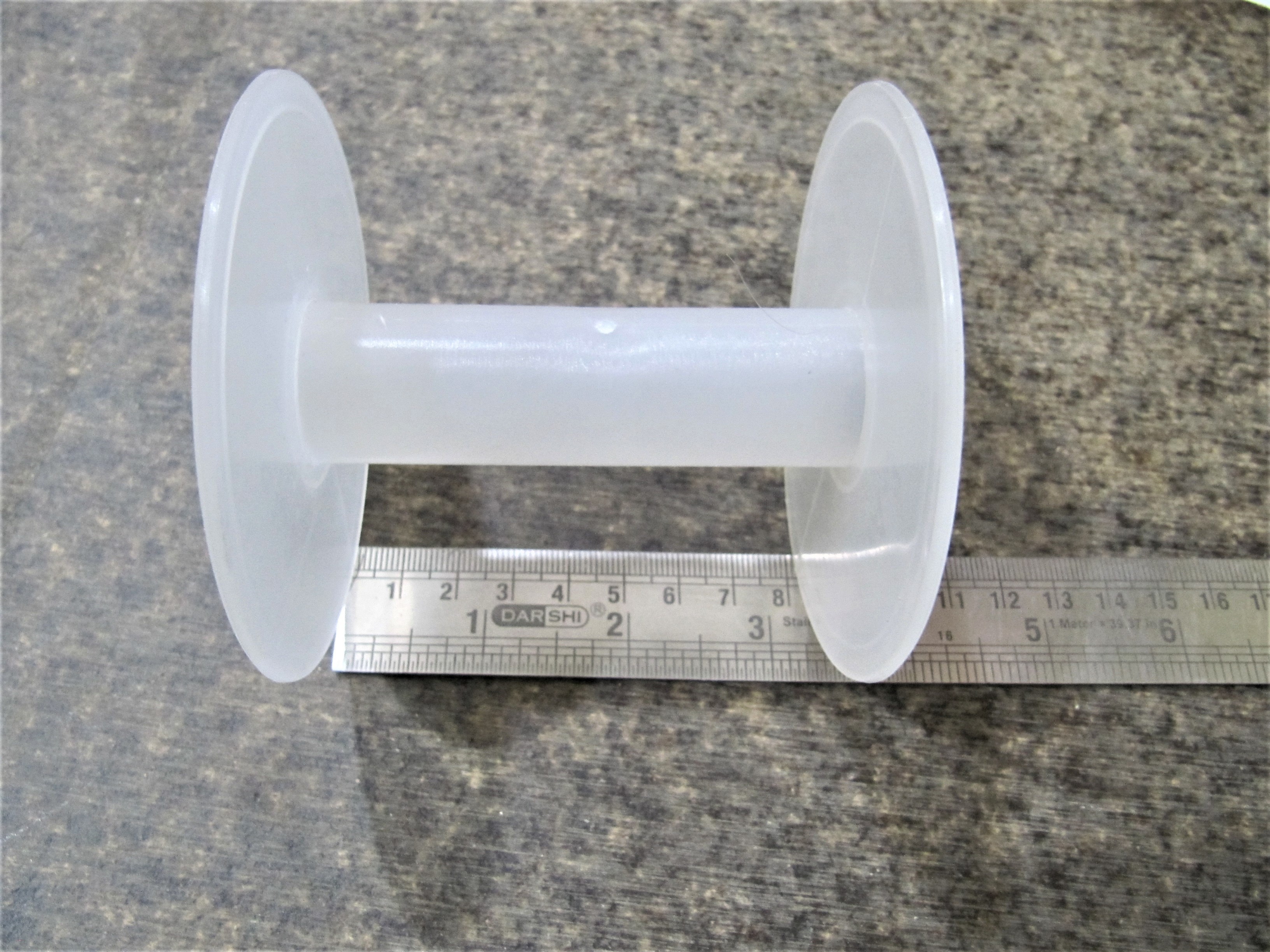 White Plastic Spools - 3.5 Inch Cylinderical Design | Perfect For Craft Cord, Rope, Chains And Threads
