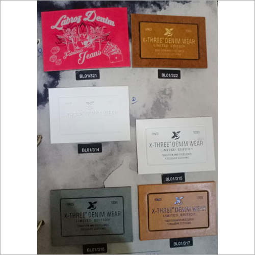 Mens PU Label Double Embossed and Print