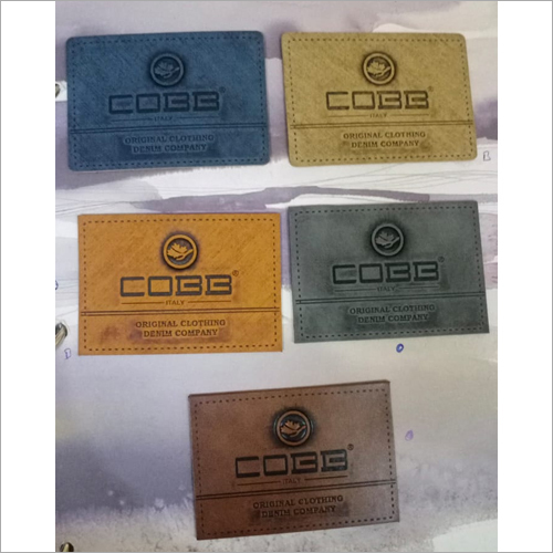 Ladies Denim PU Label Up Emboss and Print