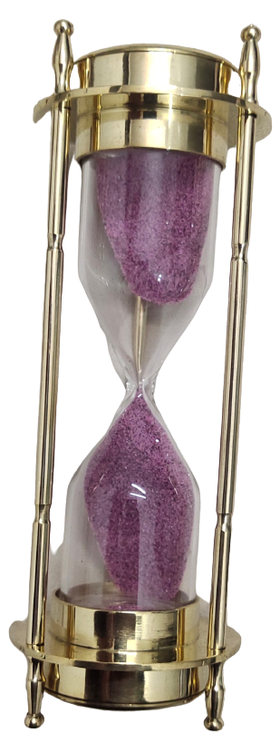 Gold Shine Hourglass Sand Timer With Clock Dimension(l*w*h): 5.5inch*2inch5.5inch