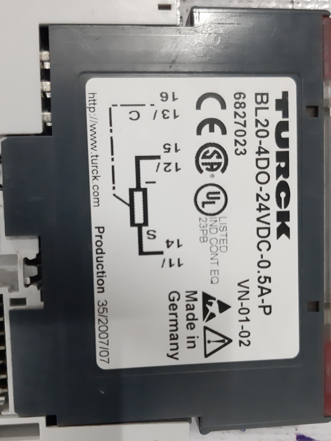 Turck Electronics Digital Output Module Bl20-4do-24vdc-0.5a-p