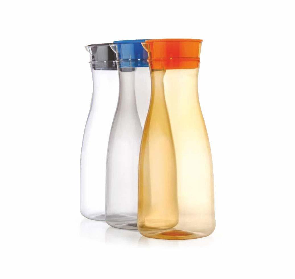 Plastic 1 Litre Water Juice Milk Jug With Lid Transparent (Multi Colour)