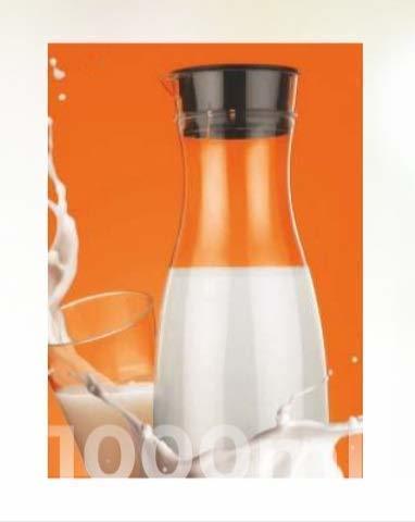 Plastic 1 Litre Water Juice Milk Jug With Lid Transparent (Multi Colour)