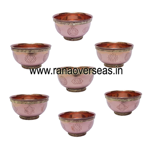 7 Chakras Copper Offering Bowl - Eco-Friendly Indian Design , Spiritual Purification & Negative Energy Cleansing