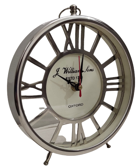 Silver Metallic Analog Retro Wall Watch, For Home