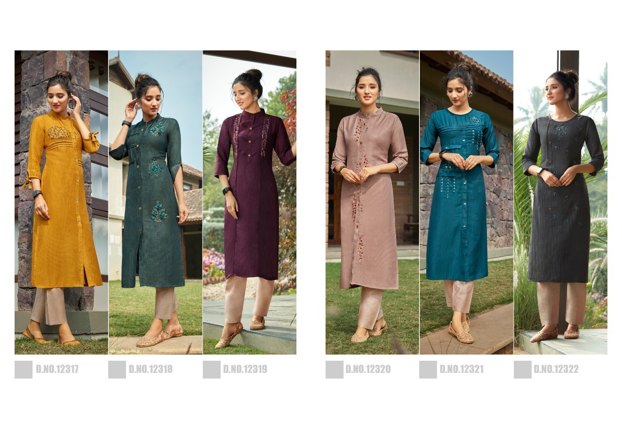 Kalaroop Cloud Lining Silk With Fancy Handwork Kurti Catalog - Lining Silk, Full Stitched Sizes M-xxxl, Multi Color, Embroidered Pattern, Washable, Ethnic-casual Wear