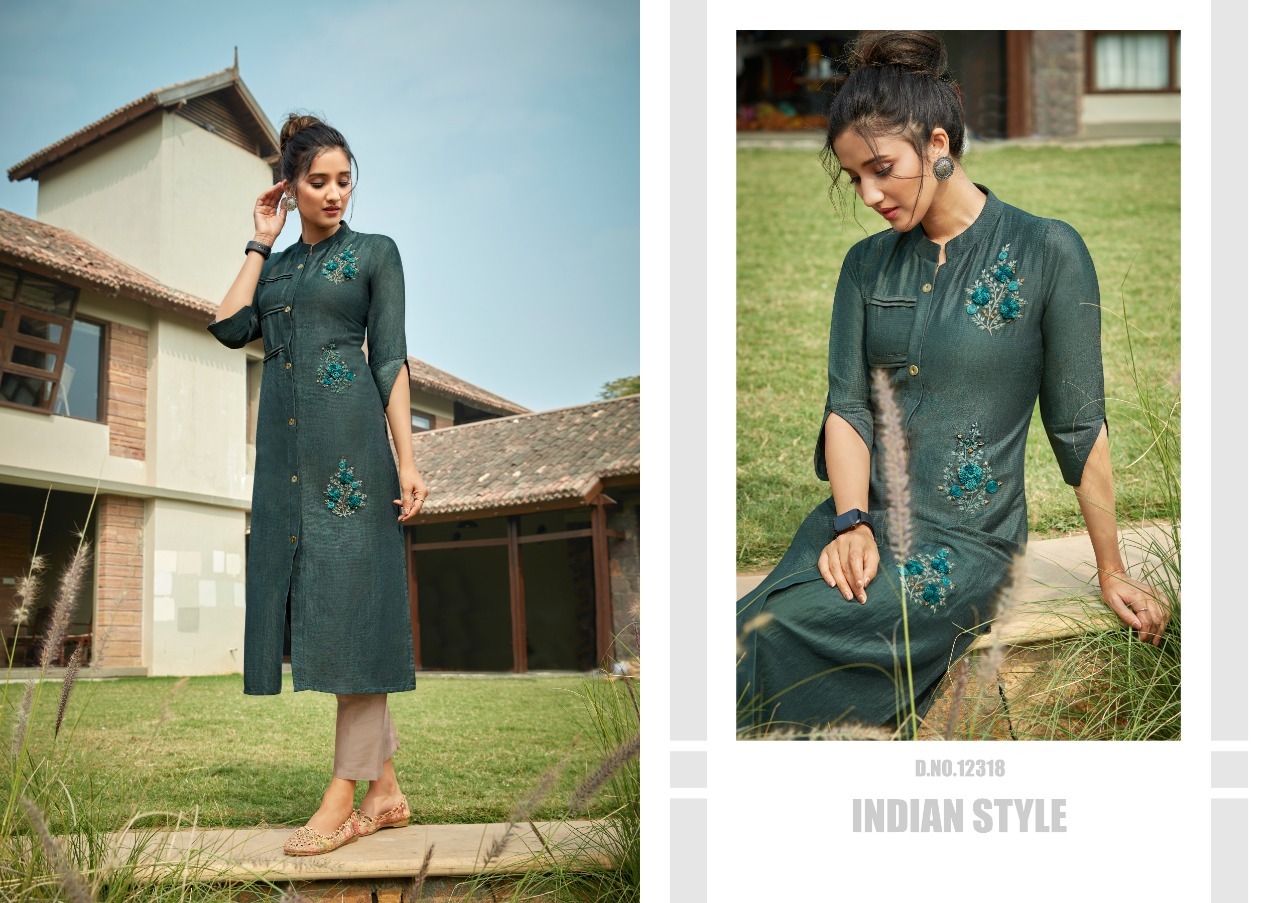 Kalaroop Cloud Lining Silk With Fancy Handwork Kurti Catalog - Lining Silk, Full Stitched Sizes M-xxxl, Multi Color, Embroidered Pattern, Washable, Ethnic-casual Wear