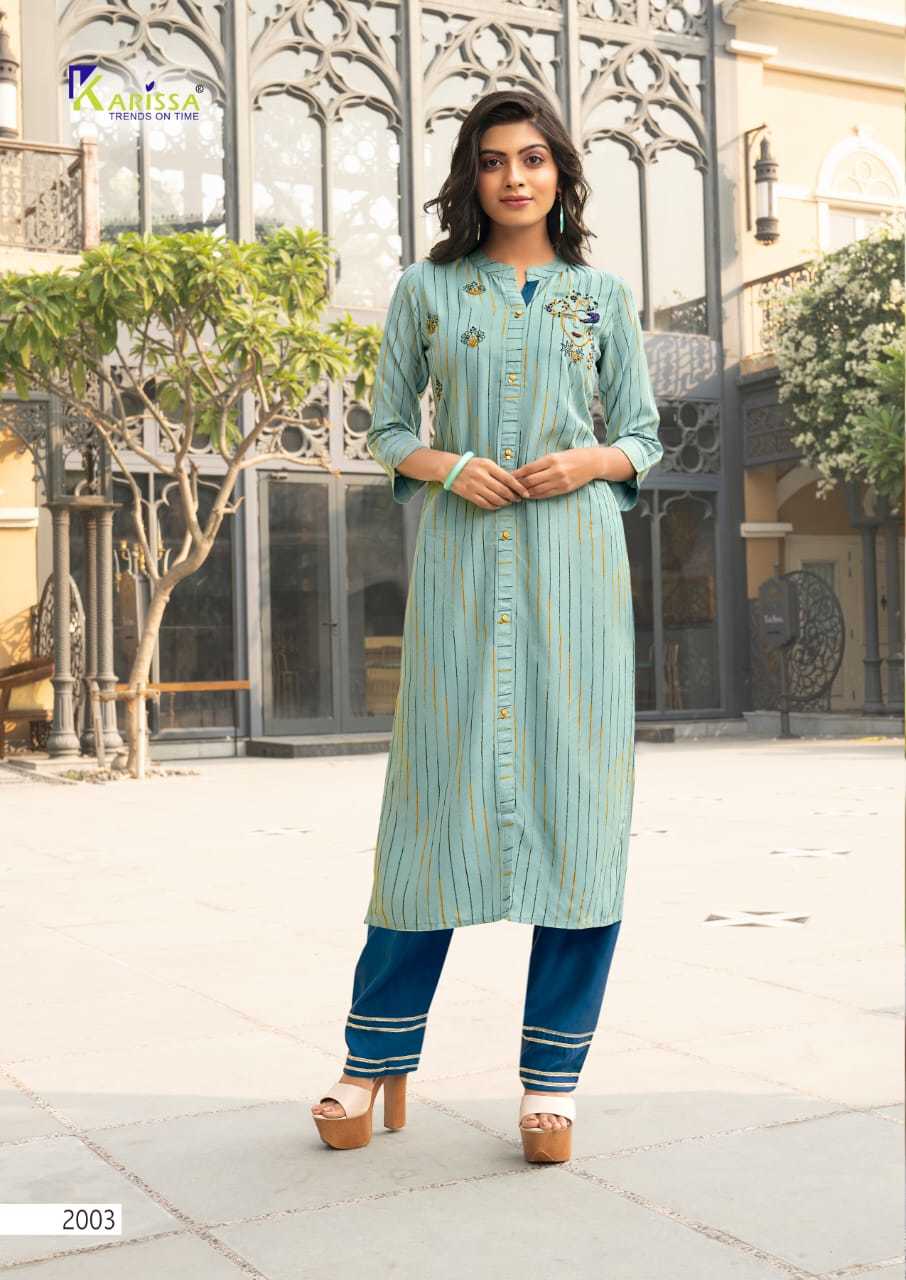 Dry Cleaning Revati Weaving Multi Senil Premium Rayon Liva Kurtis With Pant