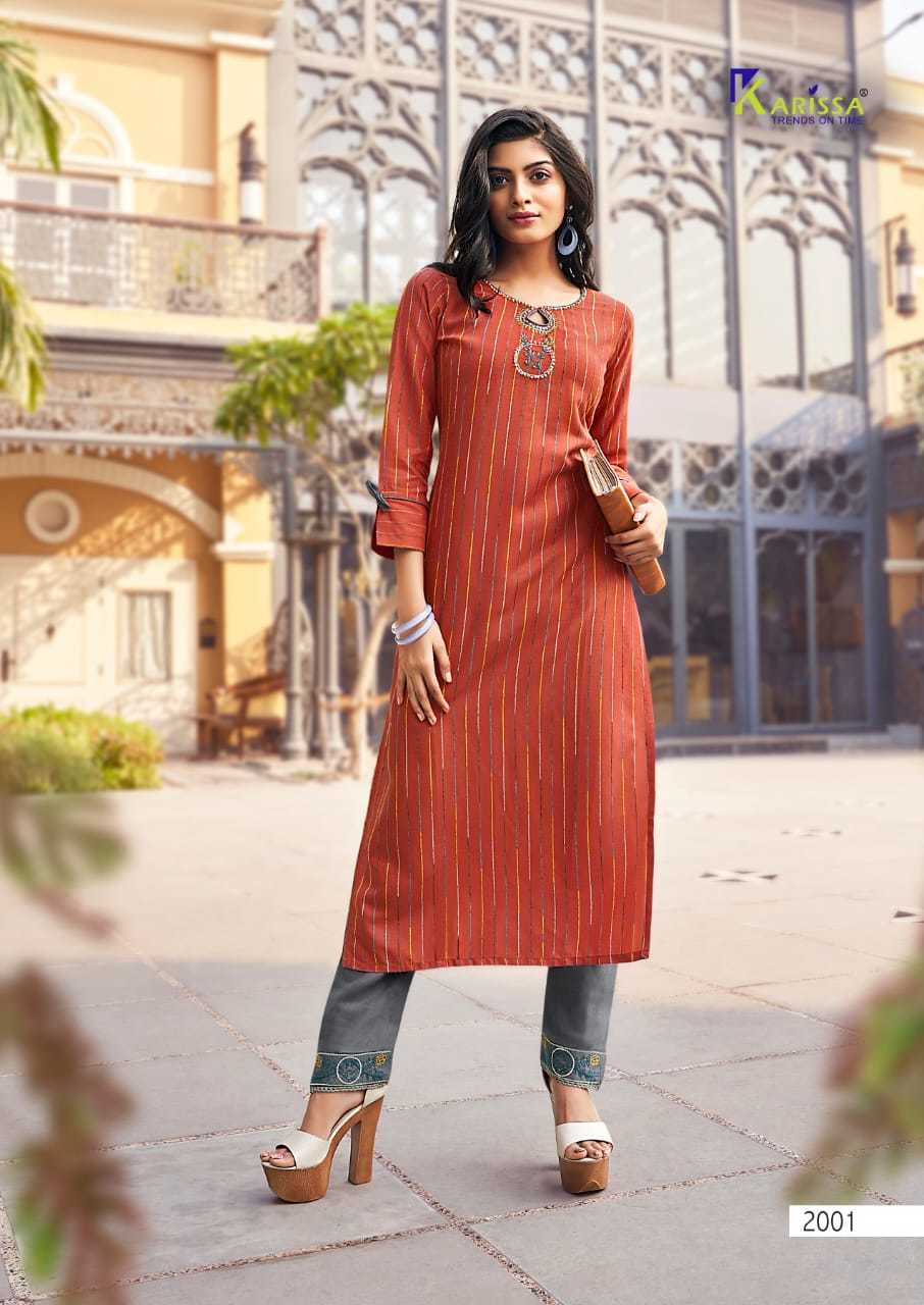 Dry Cleaning Revati Weaving Multi Senil Premium Rayon Liva Kurtis With Pant