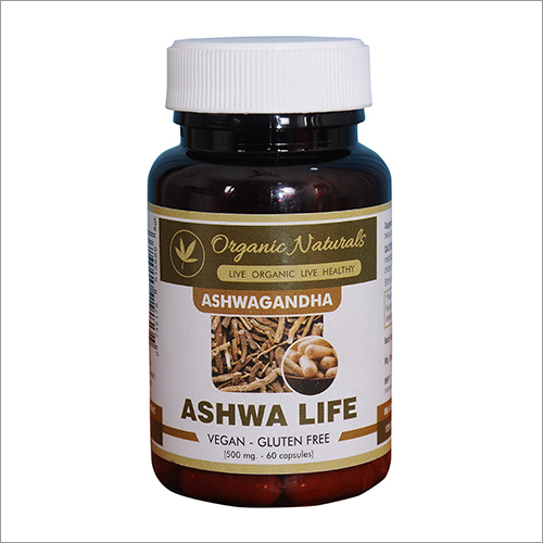 Ashwagandha Capsules - 500 Mg, 100% Whole Dried Powder Extract | Stress Relief, Energy Boost, Anticancer Properties, Vegan Gluten Free, 60 Capsules