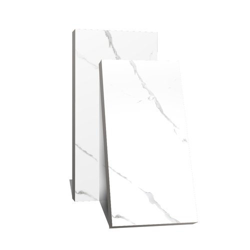 Vitrified Porcelain Floor Tiles - 600x1200 Mm, Glossy White Finish, Antibacterial & Wear-resistant, 10 Mm Thickness