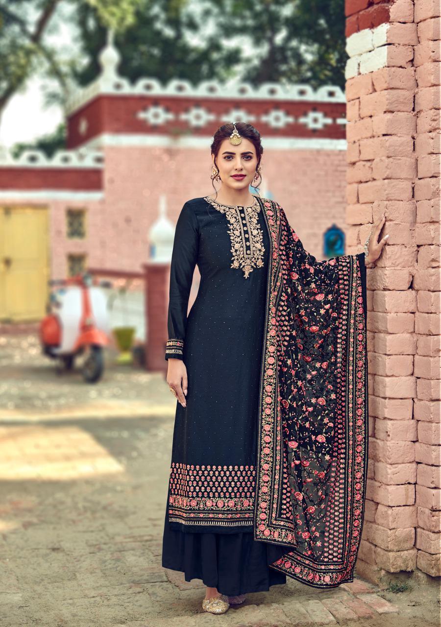 Multi Color Eba Lifestyle Muskan Viscose Upada With Work Designer Suit Catalog