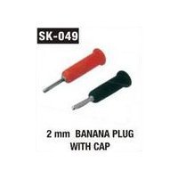 2 mm Banana Plug With Cap - Brass, 2 mm Size, Red and Black Colors | Higher Conductivity, Durable Plating, Faulty Product Replacement