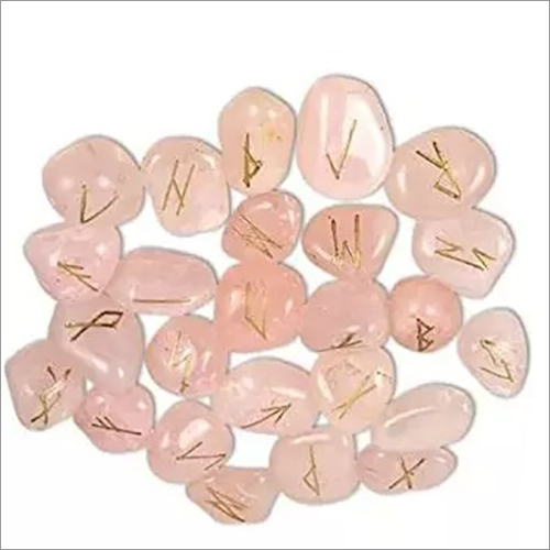Rose Quartz Rune Set - 15mm Round Brilliant Cut Gemstone | Natural Gemstone Grade