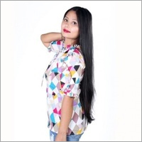 मल्टीकलर बार्फ़ मिक्स प्रिंट टॉप