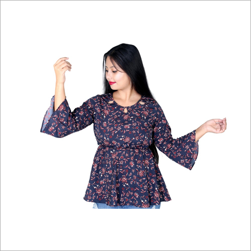 Ladies Printed Rayon Top - Printed Fabric, All Sizes Available | Elegant Patterns For Business Meetings, Presentations, And College Wear