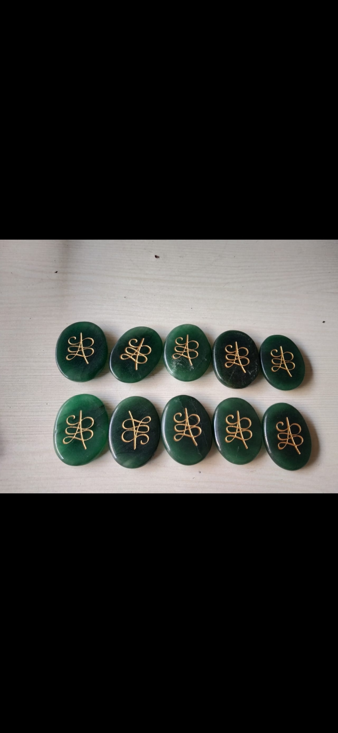 Green Jade Oval With Engraving