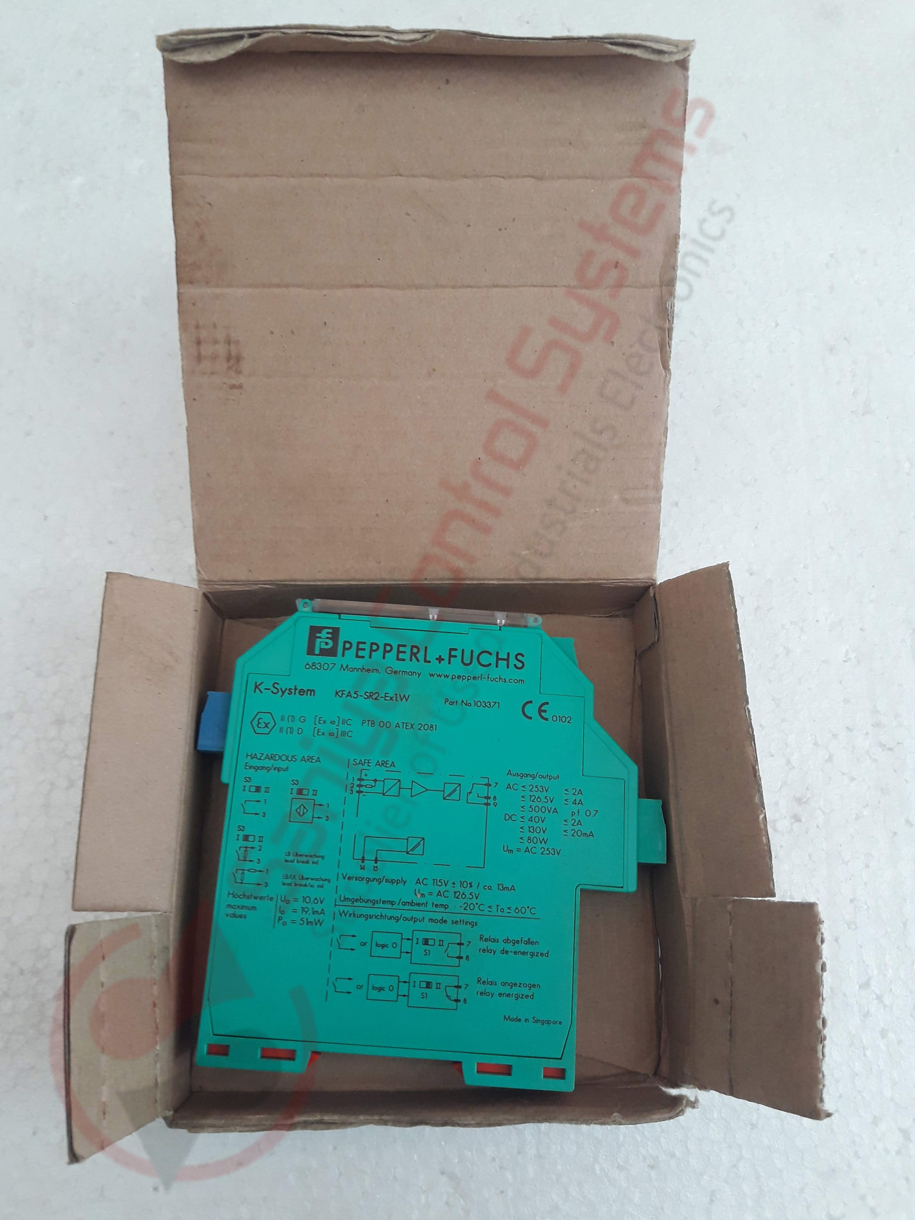 Switch Amplifier Connection Assembly - Kfa5-sr2-ex1.w, Green Color | Model No.: 103371, Serial No.: 40000007712424, New In Box