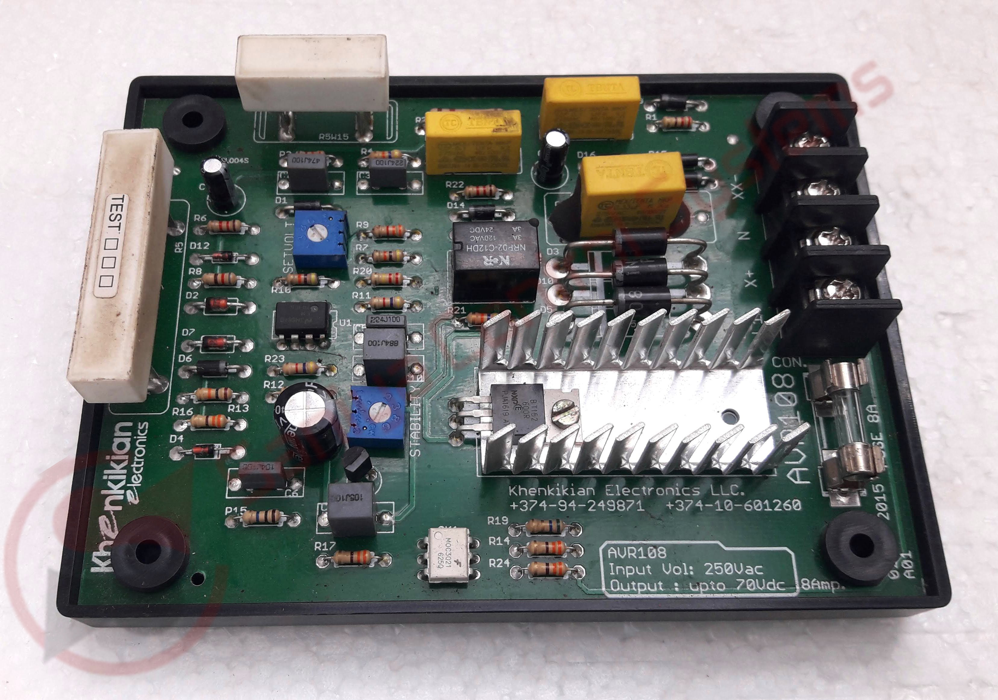 Avr 108-8a Half Wave Automatic Voltage Regulator - Input 170-240 V Ac, Max Output 90 V Dc, Black Color | Ideal For Stable Voltage Regulation