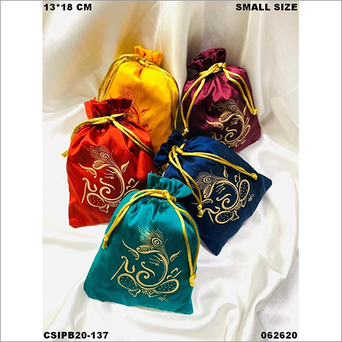 Ladies Fancy Potlis - Cotton Blend, 13 x 18 cm | Available in Different Colors, Modern Design for Ladies