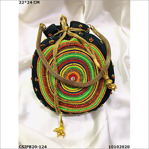 Designer Potli Bags - 22 x 24 cm, Multicolor | Modern Ladies Bags, Customized Design, Color & Size Options Available