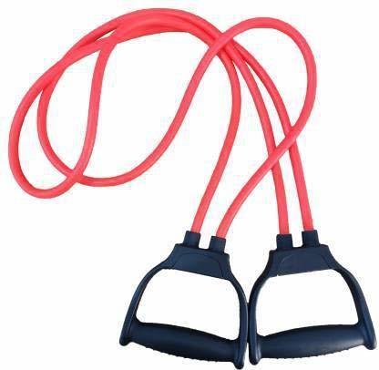 Toning Tube - Latex Rubber, 120 Cm, Blue | Foam Handles, Portable, Washable, Medium Resistance